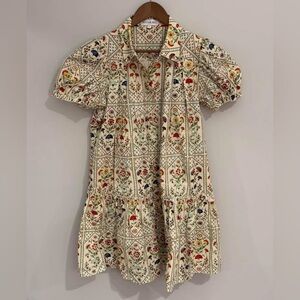 Hunter Bell Multicolor Floral Short Sleeve Dress